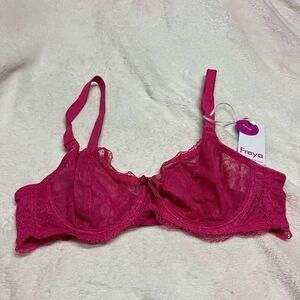 Freya Fancies Hot Pink Underwire Plunge 32D Bra